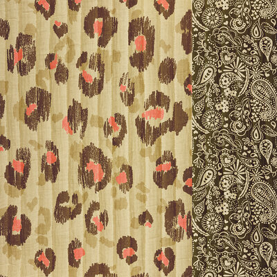 beige olijf groen poeder roze Panter en Paisley Dubbelzijdig Gevoerde katoen (op=op)