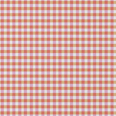 wit oranje rood roze Ruitjes poplin katoen  (op=op)