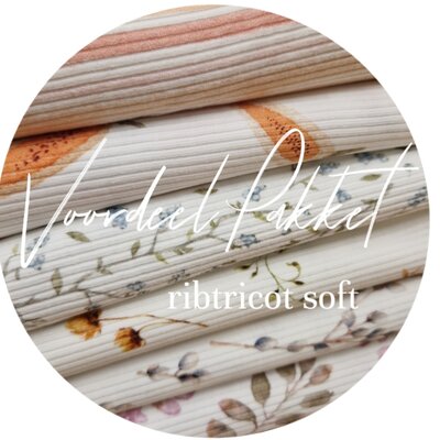 voordeelpakket Klein - digitale BEEBS RIBtricot - 6 coupons - diverse maatjes