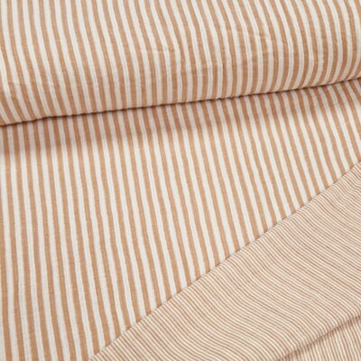 beige (natural) camel (caramel) geweven Strepen Streepjes dubbelzijdig hydrofiel