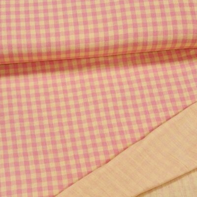 perzik oranje geweven Ruiten en Uni dubbelzijdig hydrofiel