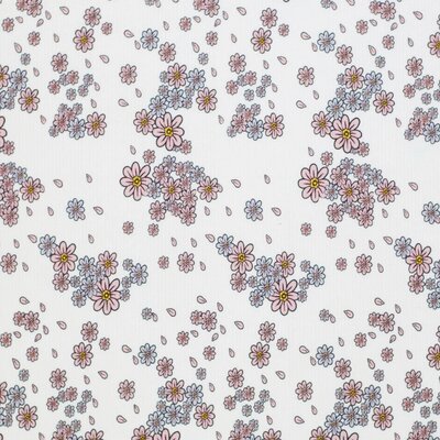 wit (off white) lavendel blauw roze Bloembladeren - digitaal poplin katoen (op=op)