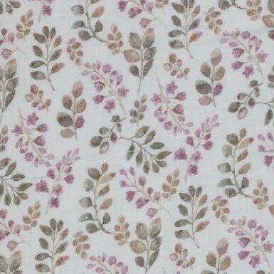 wit (off white) roze mauve groen blaadjes digitaal HYDROFIEL