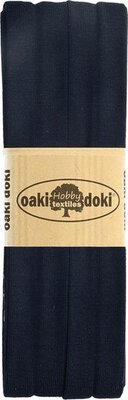 blauw (donker marine) tricot biasband 2cm - (009)