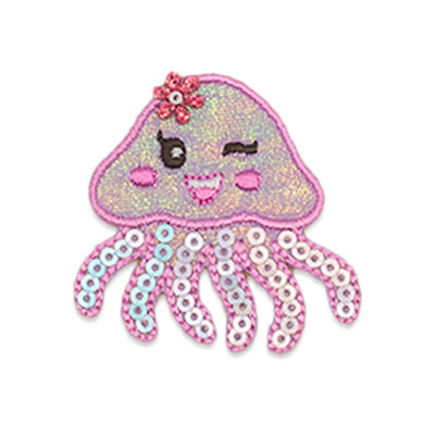 roze (lila) pailletten Inktvis Applicatie