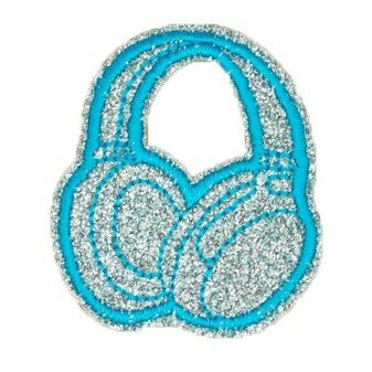 blauw (aqua) glitter Koptelefoon Applicatie