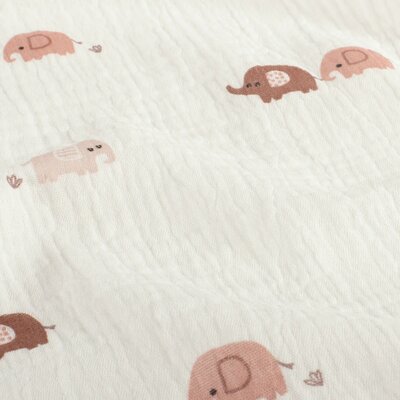 wit (off white) roze-terracotta (licht) Olifantjes hydrofiel