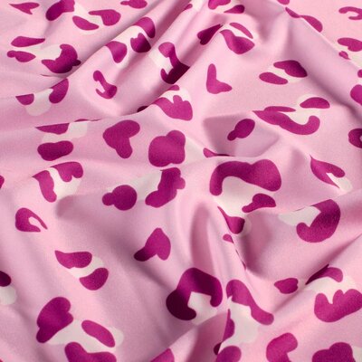 old pink fuchsia Leopard print lycra swimming and sports textiles