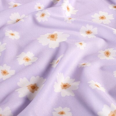 lila  wit Mooie Bloemen lycra sport- en zwemkleding stof (op=op)