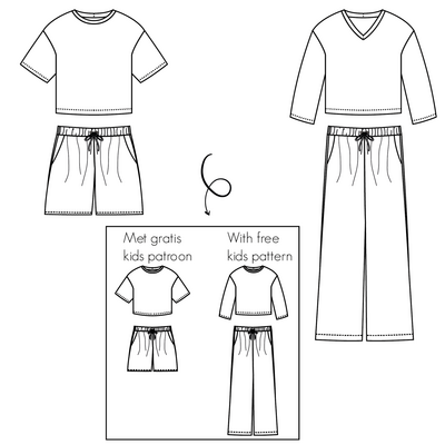 Lola loungewear set - dames & tieners naaipatroon - Bel'etoile