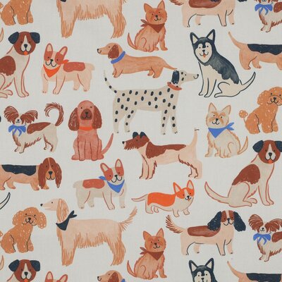 wit (off white) beige cacao oranje camel kobalt Honden digitaal poplin katoen (op=op)