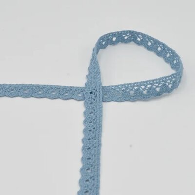 blauw (jeans licht) gehaakt band kloskant 15mm