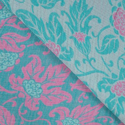 nog 2,45m - groen (turquiose) roze Curacao Tiffany Hammam Jacquard dubbelzijdig (op=op)