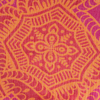 nog 1m - roze (fuchsia) oranje rood Ornament Orange Hammam Jacquard dubbelzijdig (op=op)