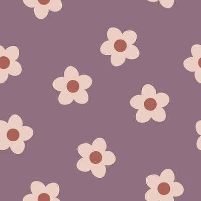 mauve licht roze terracotta d. Daisy Bloem -  french terry (op=op)