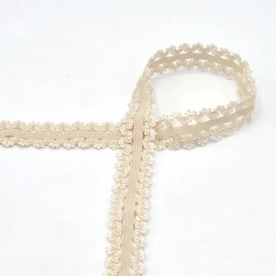 beige (kiezel) kant elastiek 21mm (op=op)