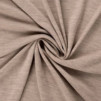 beige (natural-kiezel) 100% Merino wol tricotstof (op=op)