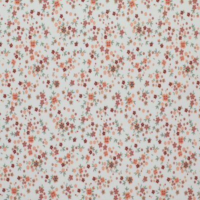 wit (off white) roze-terracotta perzik groen Boter Bloem - digitaal fijne katoenen Baby rib tricot SOFT  (op=op)