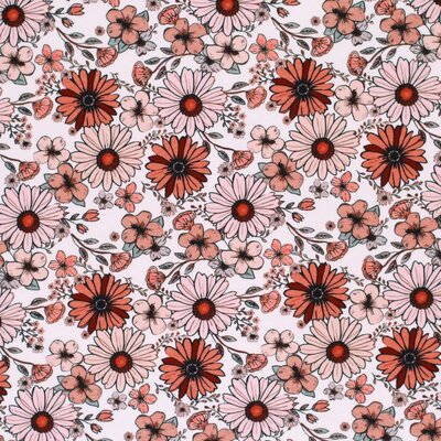 wit (off white) dusty roze roze-terraocotta nude Vintage Madeliefje - digitaal tricot