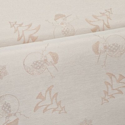 wit (off white) Kerstprint satijn katoen damast