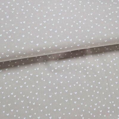 beige (kiezel) off white Hartjes poplin katoen
