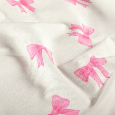 wit (off white) roze Strikken digitale  -  biologische french terry *S