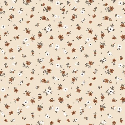 beige camel wit Lieve Bloemetjes tricot (op=op)