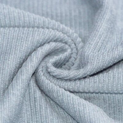 blauw (staal) katoenen Loop Rib tricot SOFT *S