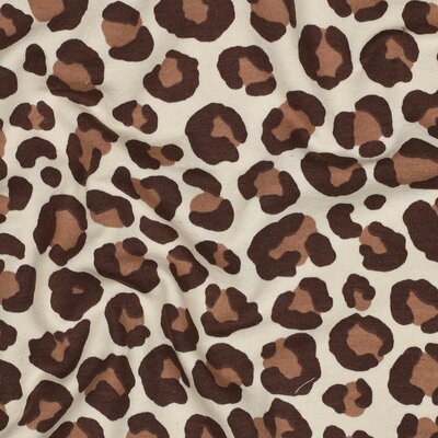 beige bruin zwart Luipaard print -  french terry (op=op)