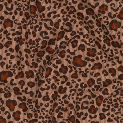 beige camel bruin Pantertje katoenen Fijne Baby rib tricot (op=op)