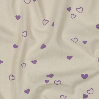 wit (natural) lila Hartjes Biologische tricot *S