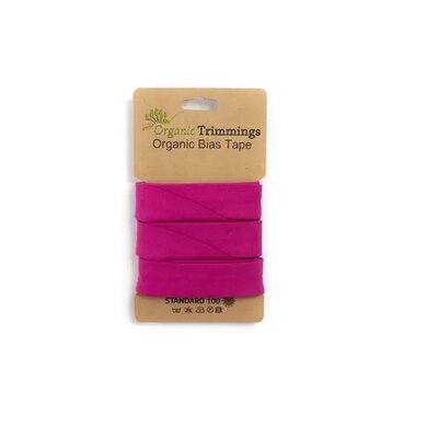 fuchsia pink organic jersey bias tape 2cm wide - 3mtr long