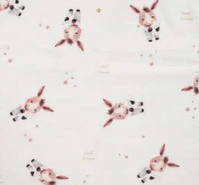 wit (off white) cacao blauw Ezels digitale flanel *S