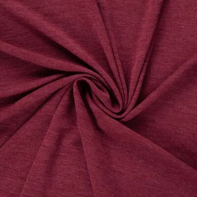 rood (bordeaux) 100% Merino wol tricotstof *S