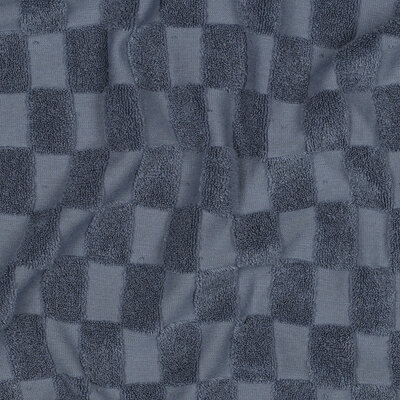 blauw (jeans) Blokjes badstof tricot (babybadstof) *S