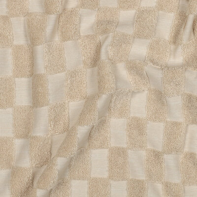 beige (natural) Blokjes badstof tricot (babybadstof) *S