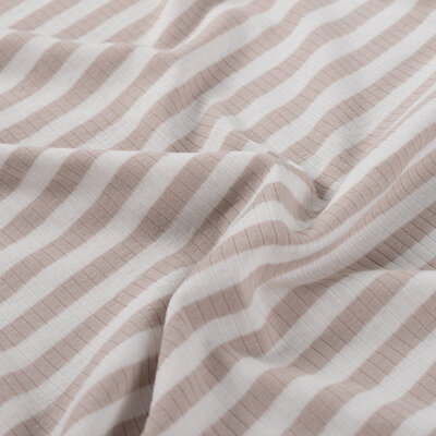 white beige stripes cotton baby rib knit xl jersey