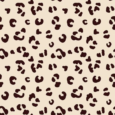 ecru black panter print cotton needle cord fabric