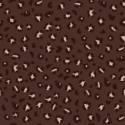 brown ecru black panter print cotton needle cord fabric