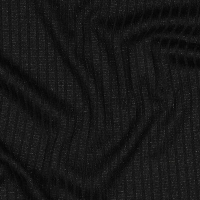 black silver knitted shine fabric 
