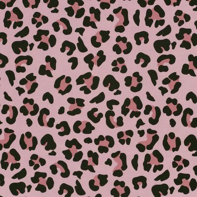 light pink blush black Leopard print french terry