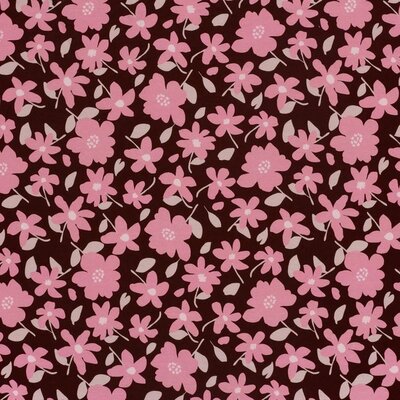 light pink blush black Flower print french terry