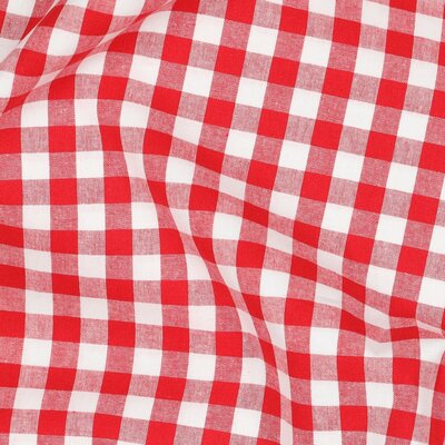 red white yarn dyed checks poplin cotton
