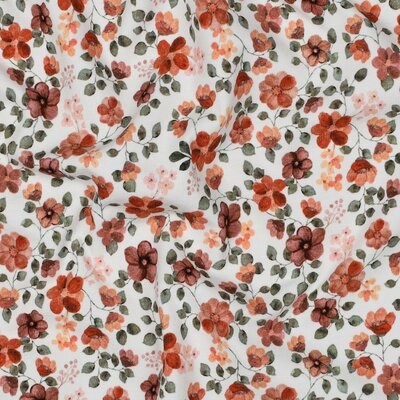 white  mauve claypink nude green Twigs Flowers digital organic jersey