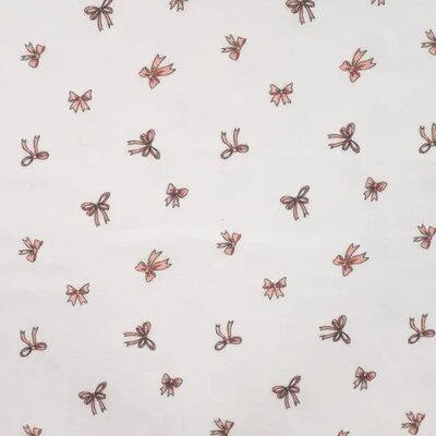 off white light pink Ballet Bows digital flannel
