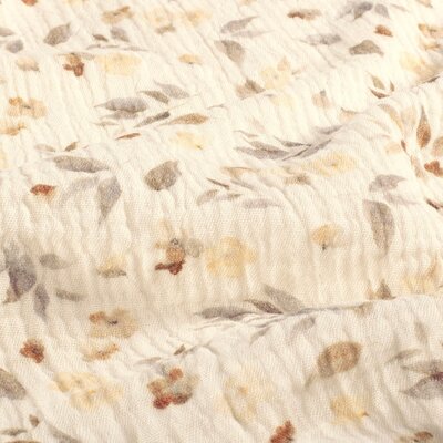 white (natural) beige camel taupe Twigs and Leaves digital organic double gauze