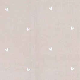 beige white hearts cotton