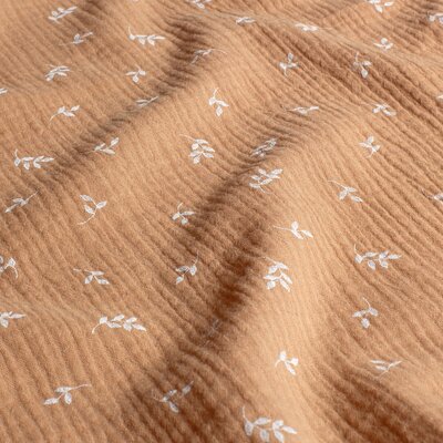 peach white twigs double gauze