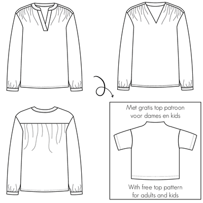 Lucia blouse en top - dames & tieners naaipatroon en gratis kids patroon! - Bel'etoile