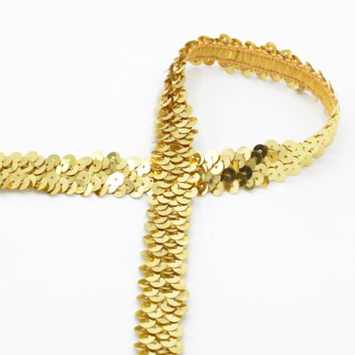 goud pailletten glitter elastiek band 2cm *S